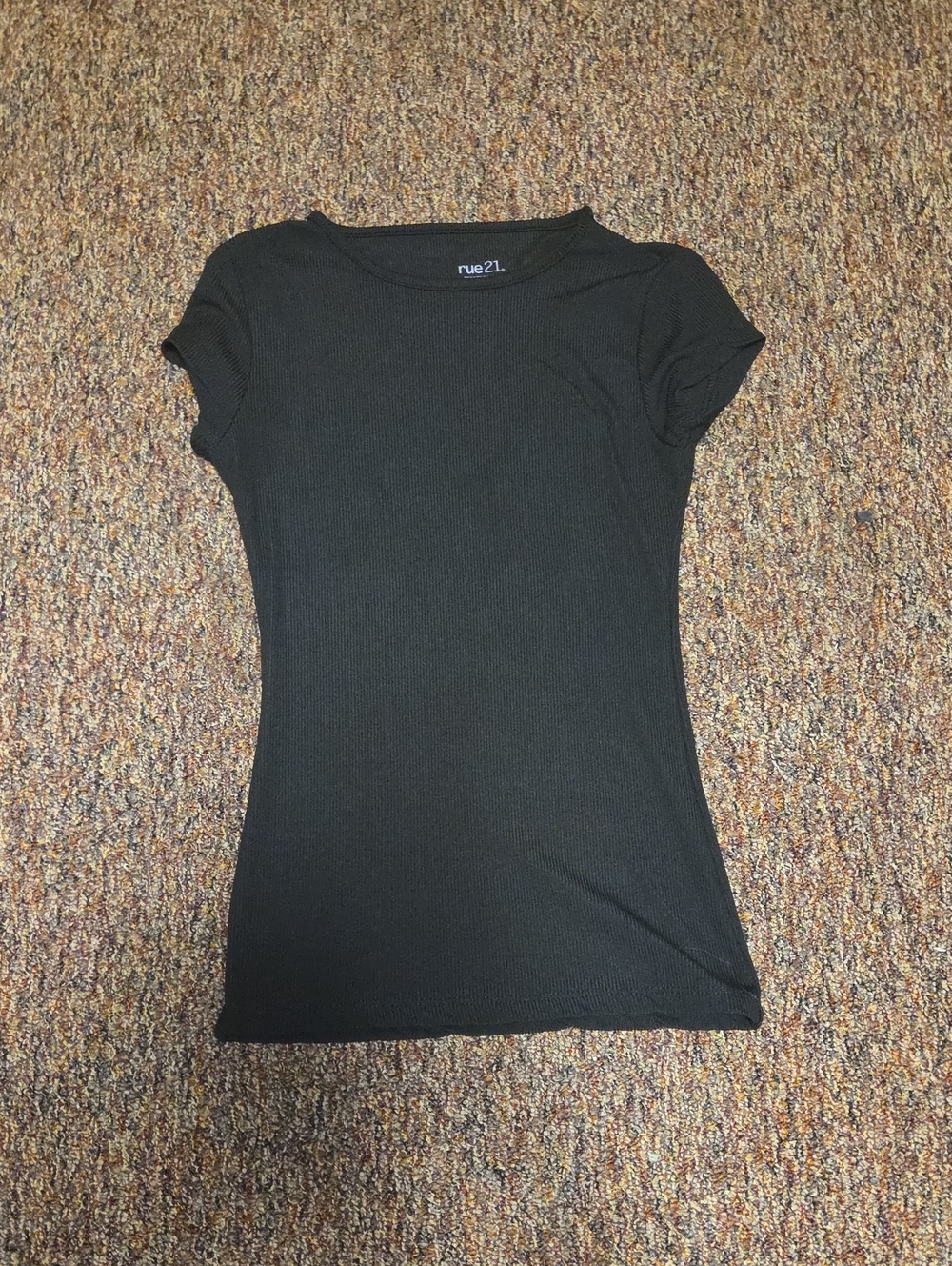 Ribbed Black Extra Small Top Skin Tight Womens